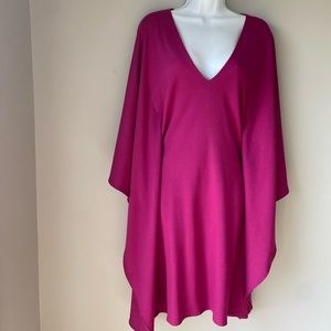 Ripley Rader Caftan fuchsia dress, stretch fabric sz small (fits like M)